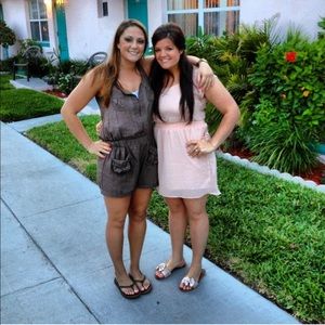 Light Pink AE dress. Embellished/beaded sleeves